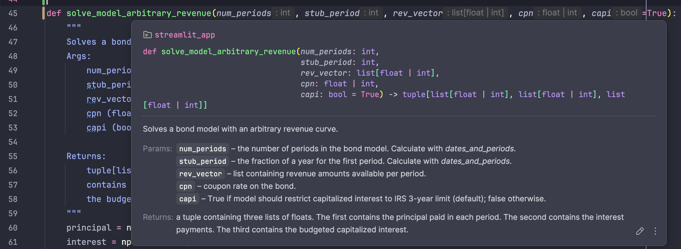 pycharm tooltip