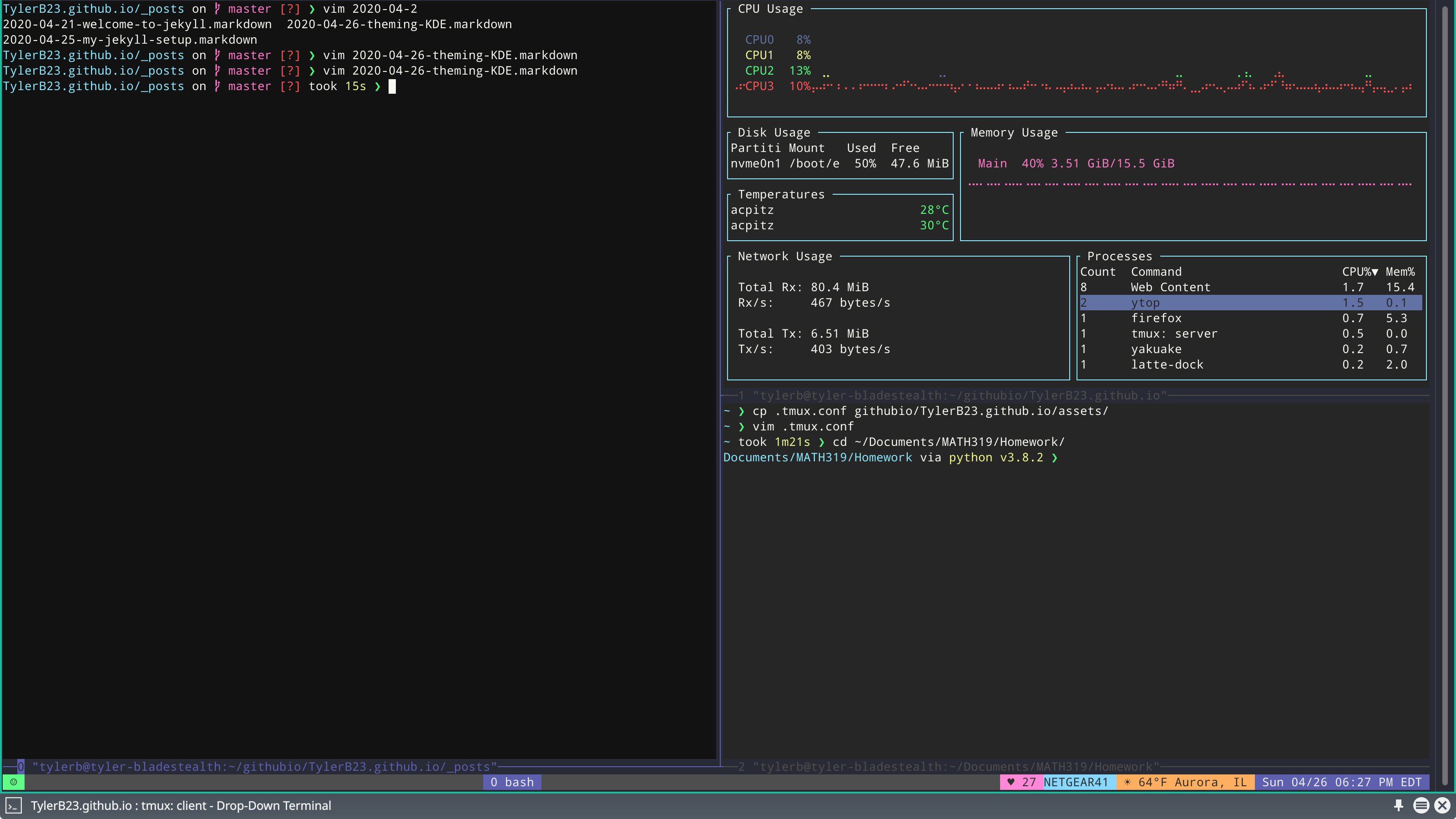 tmux and starship